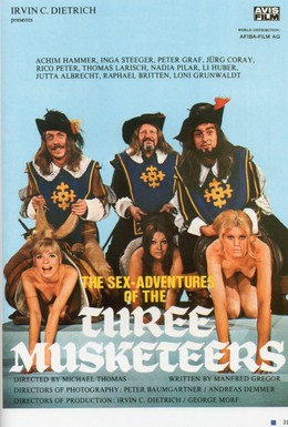 Постер фильма Сексуальные приключения трех мушкетеров (1971)