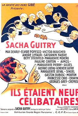 Постер фильма Жили-были девять холостяков (1939)